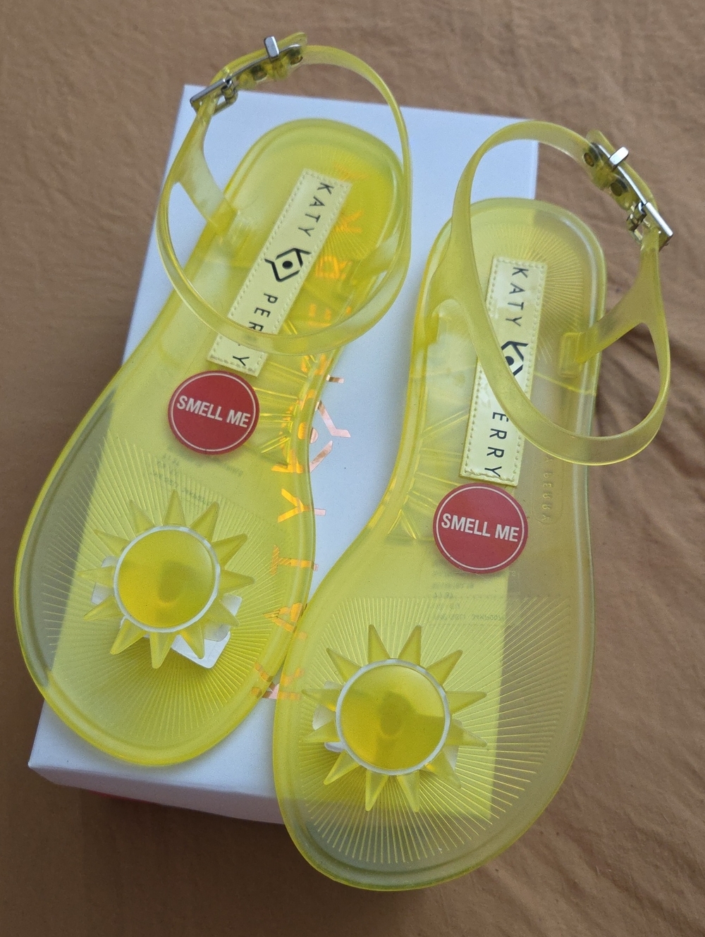 Katy Perry Collections Yellow Jelly Sunflower Ankle-Strap Sandals